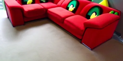 Image similar to Super Mario-themed red couch