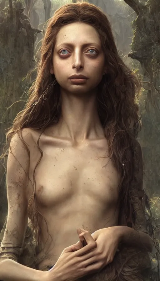 Image similar to epic masterpiece beautiful angela sarafyan, sweaty skin, hyperrealistic, octane render, cinematic, beautiful face and flawless skin, perfect hands, 5 fingers, by edgar maxence and ross tran and michael whelan, legends of runeterra