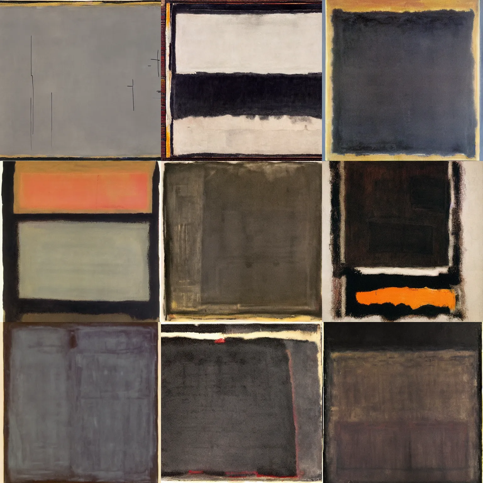 Prompt: The black Box, a rare and early work of Marth Rothko