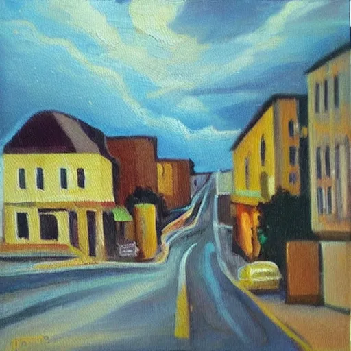 Image similar to “a town stormy oil panting”