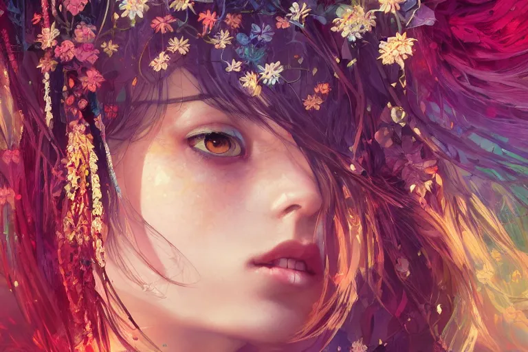 Image similar to a beautiful bohemian girl, intricate, highly detailed, digital painting,, official media, anime key visual, concept art, rich vivid colors, ambient lighting, sharp focus, illustration, art by wlop