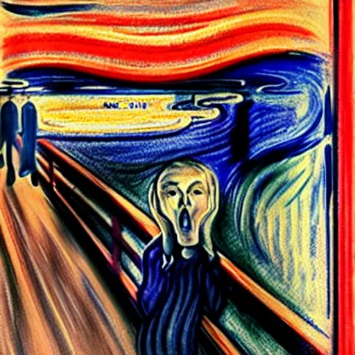 Image similar to donald trump in the scream by edward munch