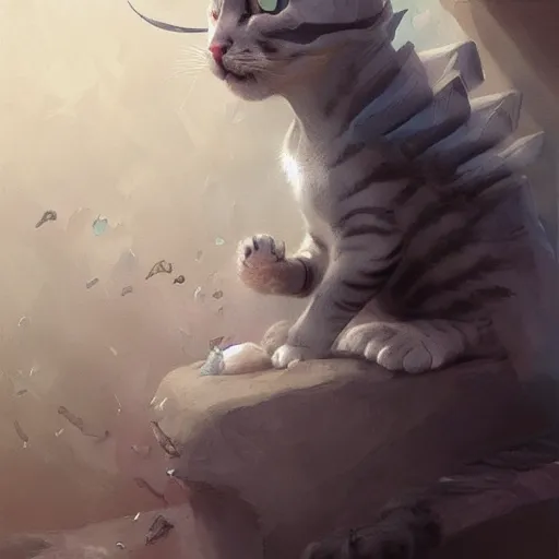 Prompt: cute cat with shark tail, smooth, artstation, digital illustration by Ruan Jia and Mandy Jurgens and Artgerm and Wayne Barlowe and Greg Rutkowski and Zdislav Beksinski