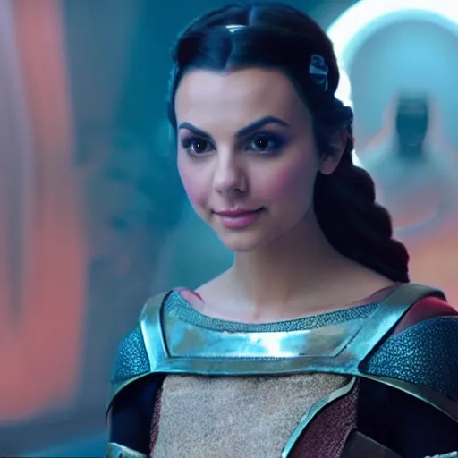 Image similar to victoria justice as princess padme in star wars episode 3, 8k resolution, full HD, cinematic lighting, award winning, anatomically correct