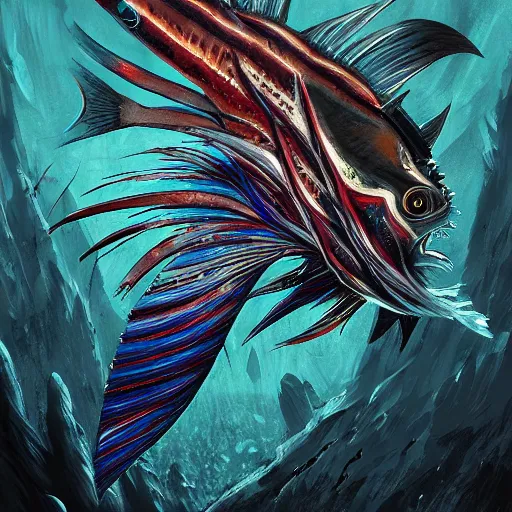 Image similar to zombified tribal sailfish, trending on artstation, ultra fine detailed, hyper detailed, hd, concept art, digital painting