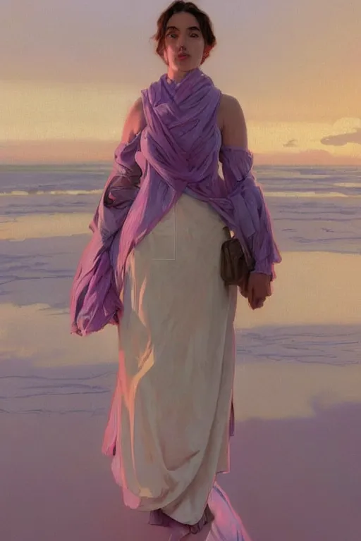 Prompt: john maynard keynes robotic clothes in the beach purple sun, pink lighting ultra realistic photorealistic highly detailed high quality, a stunningly, digital painting, artstation, concept art, smooth, sharp focus, illustration, art by artgerm and greg rutkowski and alphonse mucha 8 k