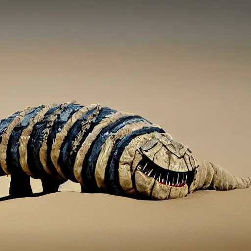 Prompt: ted cruz is sandworm, grub, mutant, jabba the hutt, Return of the Jedi, Star Wars film look