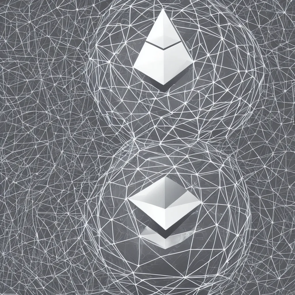 Image similar to ethereum logo in a ball