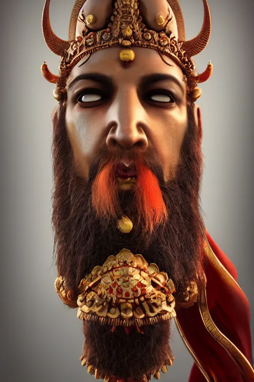 Prompt: portrait of hindu blood god, hindu concept art, cgsociety, octane render, trending on artstation, artstationHD, artstationHQ, unreal engine, 4k, 8k