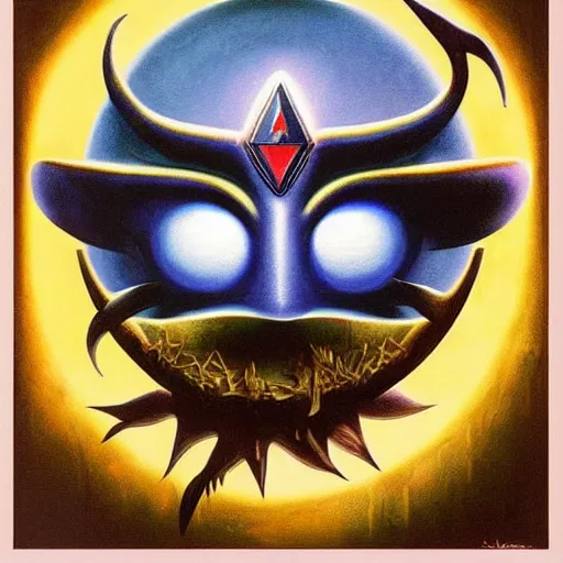 Image similar to “box art for The Legend Of Zelda Majora’s Mask with Moon by jaroslaw jasnikowski”