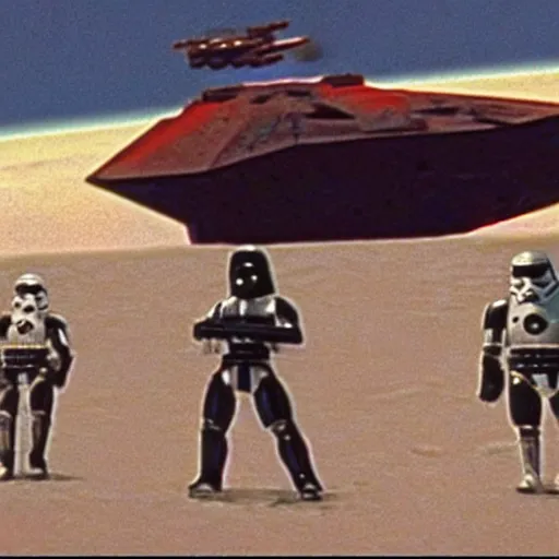 Image similar to screenshot from a soviet star wars movie from 1 9 7 7