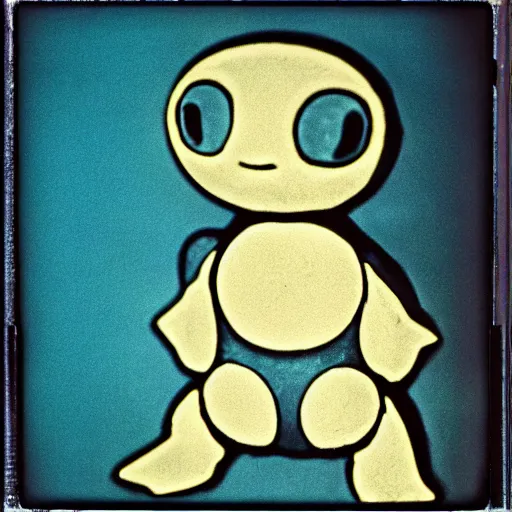 Prompt: of squirtle light painted by pablo picasso ,vintage Polaroid, grainy film, 35mm