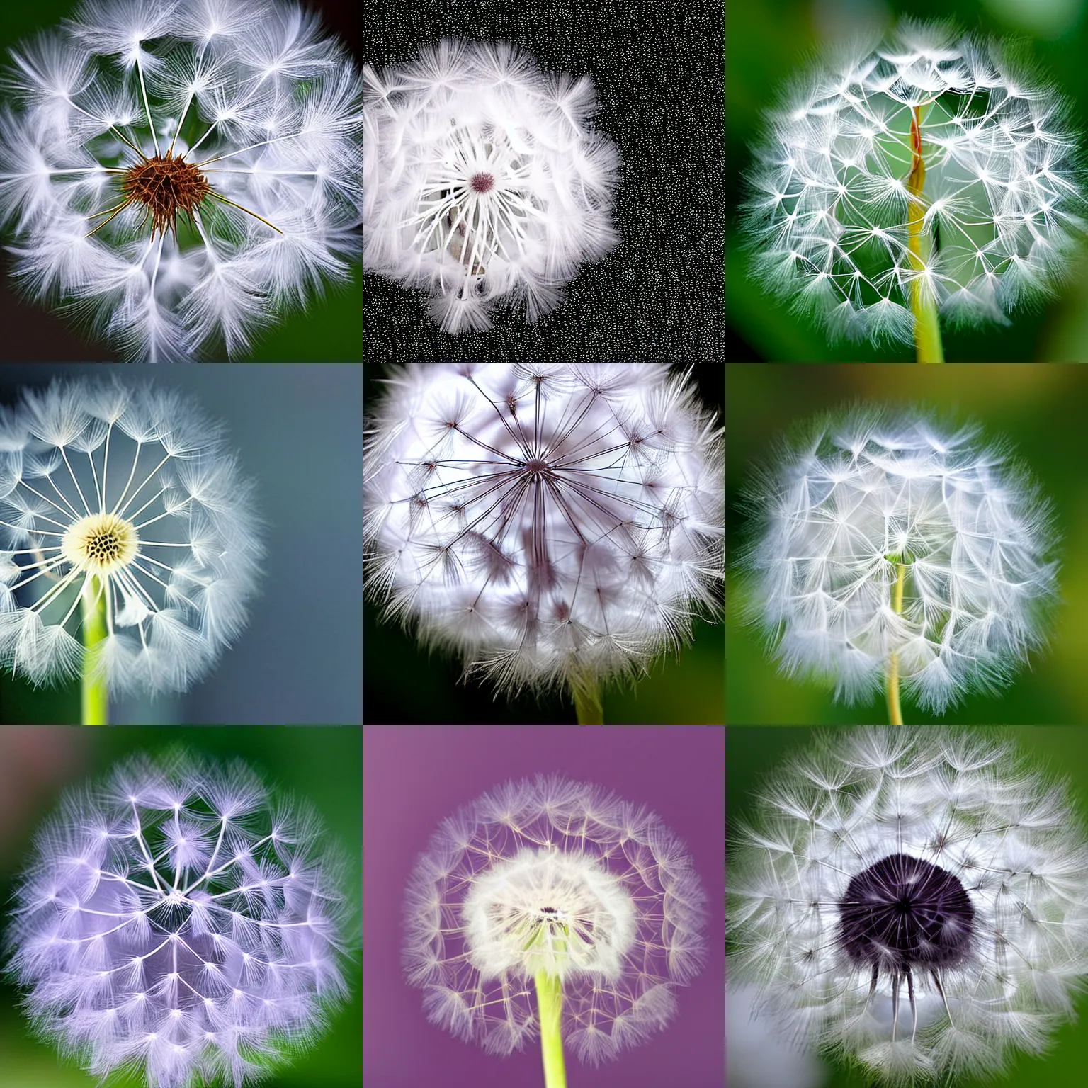 Prompt: a crystalline dandelion puff.