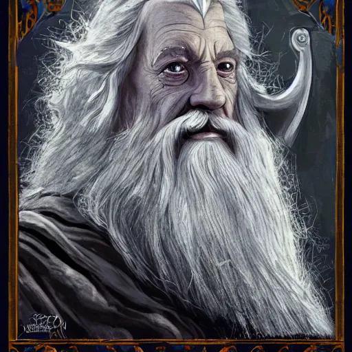 Prompt: detailed digital art of gandalf the grey with the fellowship of the ring in the mines of moria