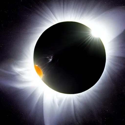 Prompt: a solar eclipse by a giant seal floating in space