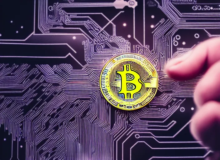 Image similar to mechanical cybernetic hand holds a bitcoin. centered. horror cyberpunk dystopia style. highly detailed 8 k. intricate. nikon d 8 5 0 3 0 0 mm. award winning photography.