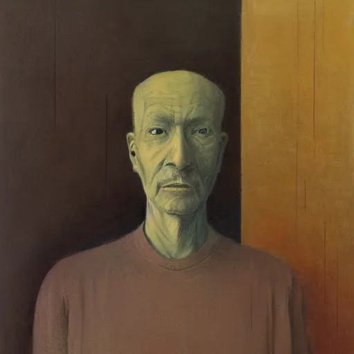 Prompt: portrait of a man, by shaun tan