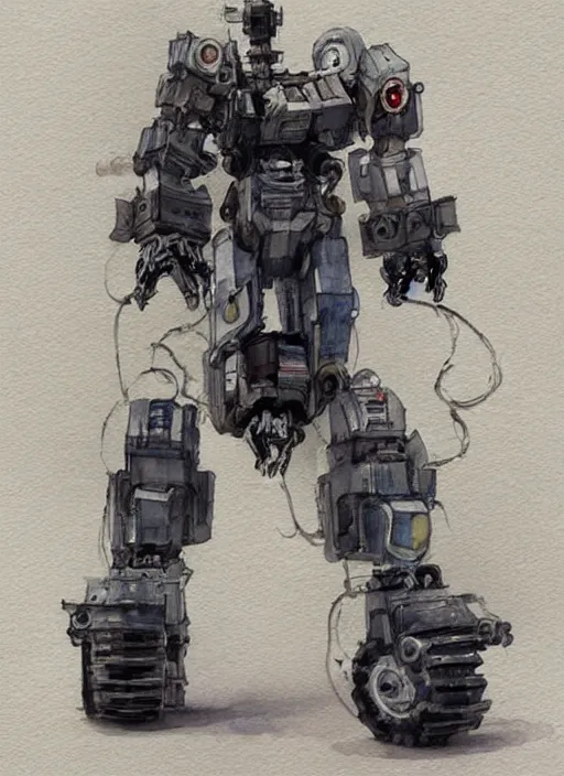 Image similar to concept art s a mech robot, pinterest, artstation trending, behance, watercolor, by coby whitmore *, silver, ignition motor *,