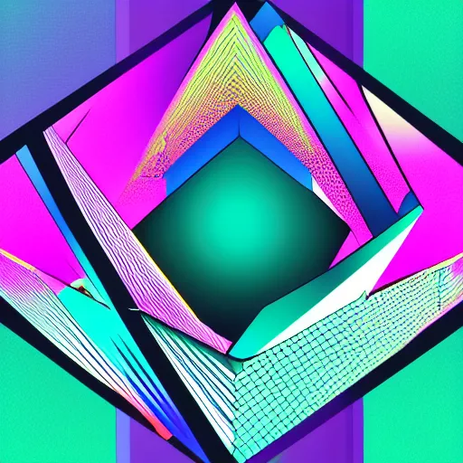 Image similar to geometric art of a city, made entirely from gradients, colorful, vector graphics