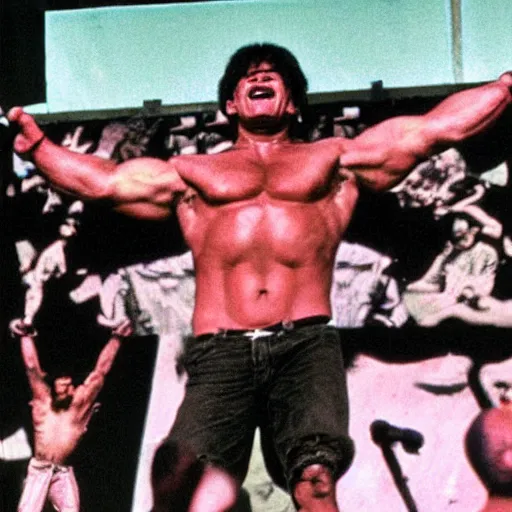 Image similar to hulk performing at woodstock