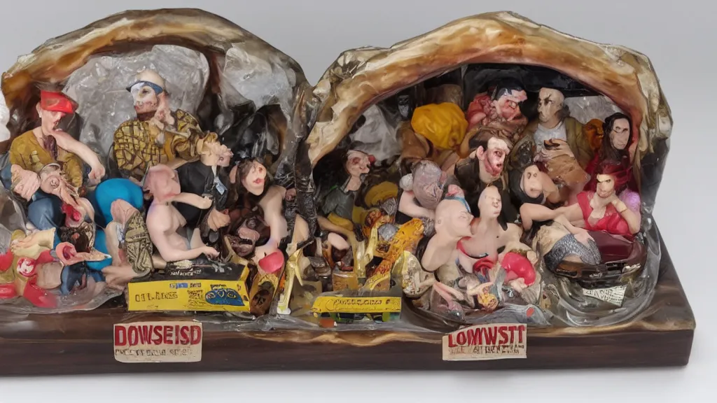 Image similar to lowbrow worst lip diorama