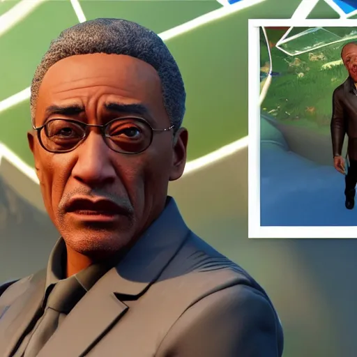 Image similar to Giancarlo Esposito in Fortnite hyper realistic 4K quality