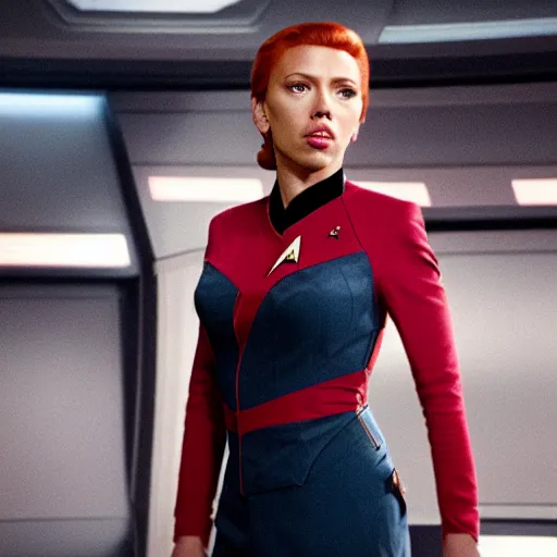 Image similar to still of scarlet johansson from star trek