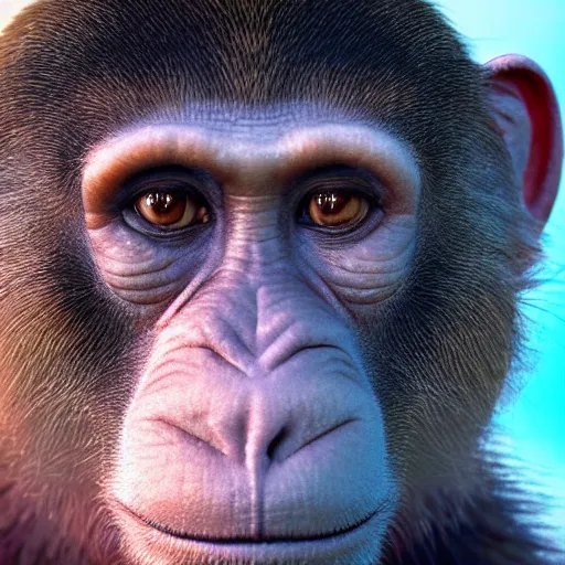 Prompt: a closeup photorealistic photograph of george bush as a monkey. film still, vibrant colors. this 4 k hd image is trending on artstation, featured on behance, well - rendered, extra crisp, features intricate detail, epic composition and the style of unreal engine.