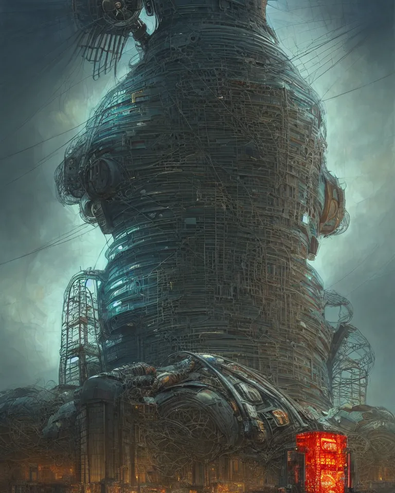 Image similar to low angle shot of a giant cyberpunk robot character in chernobyl, intricate, elegant, highly detailed, centered, digital painting, artstation, concept art, smooth, sharp focus, illustration, artgerm, tomasz alen kopera, peter mohrbacher, donato giancola, joseph christian leyendecker, wlop, boris vallejo