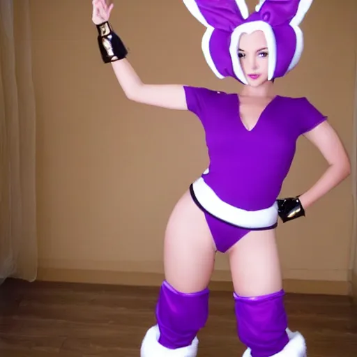 Image similar to vegeta from dragonball z wearing a bunny girl outfit