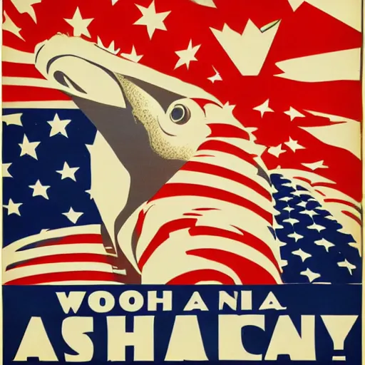 Image similar to usa propaganda poster, a fish.