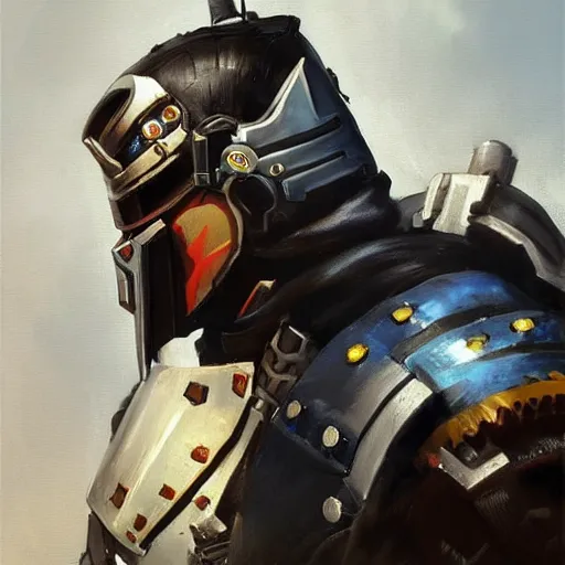 Image similar to greg manchess portrait painting of armored vincent valentine from ffvii as overwatch character, medium shot, asymmetrical, profile picture, organic painting, sunny day, matte painting, bold shapes, hard edges, street art, trending on artstation, by huang guangjian and gil elvgren and sachin teng