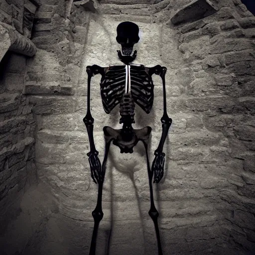 Prompt: skeleton wearing swag michal karcz
