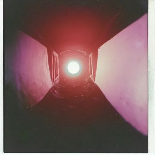 Image similar to inside of black hole, polaroid