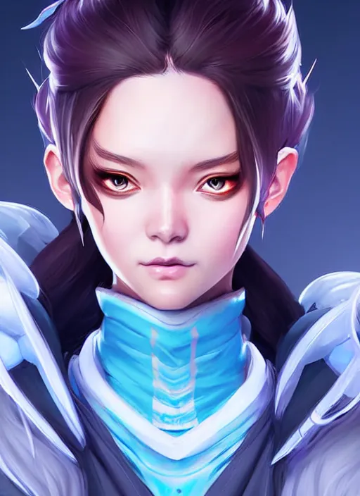 Prompt: Ice Queen in apex legends as an anime character digital illustration portrait design by Ross Tran, artgerm detailed, soft lighting