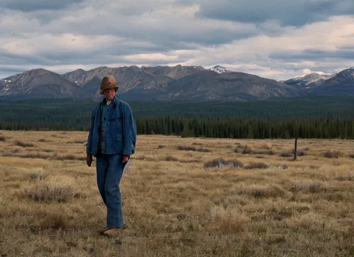 Image similar to First image from Kelly Reichardt's new film Blackadar, starring Mark Rylance as a thrill-seeking alcoholic retiree in a mountain town in 1970s Idaho. Cinematography by Dan Laustsen, shot on Kodak Vision 200T. 8k print.