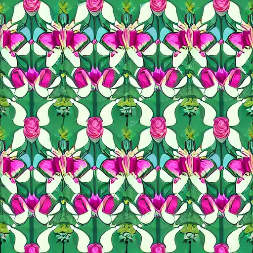 Image similar to symmetry, repeating pattern. seamless, flower garden. award - winning