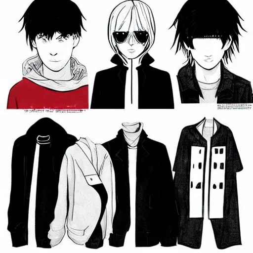 Image similar to balenciaga vetements fashion influencer character minimalistic illustration akira official art anime style