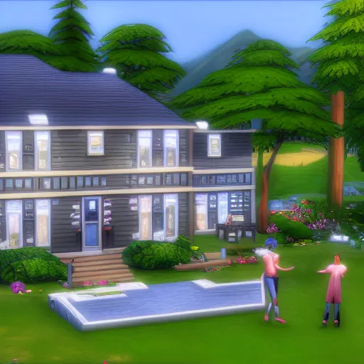 Prompt: sims 4 house exterior