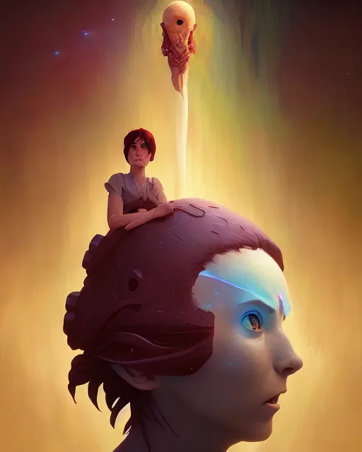 Image similar to highly detailed surreal vfx portrait of a mythpunk mage, stephen bliss, unreal engine, greg rutkowski, loish, rhads, beeple, makoto shinkai and lois van baarle, ilya kuvshinov, rossdraws, tom bagshaw, alphonse mucha, global illumination, detailed and intricate environment