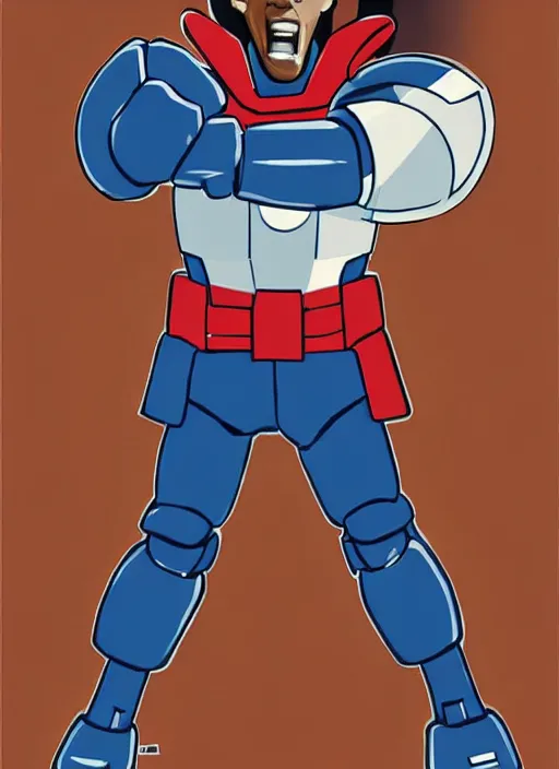 Prompt: obama boxing gundam