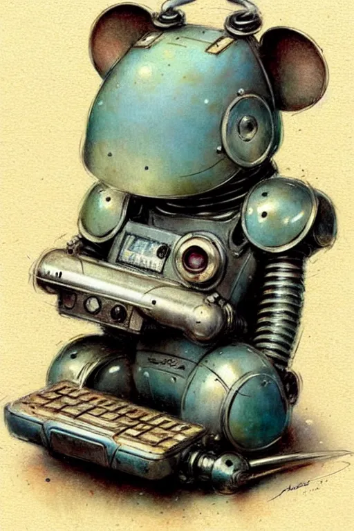 Image similar to ( ( ( ( ( 1 9 5 0 s retro robot mouse. muted colors. ) ) ) ) ) by jean - baptiste monge!!!!!!!!!!!!!!!!!!!!!!!!!!!!!!