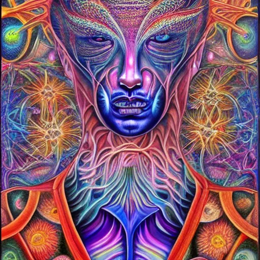 a beautifully detailed painting of a dmt entity by | Stable Diffusion ...