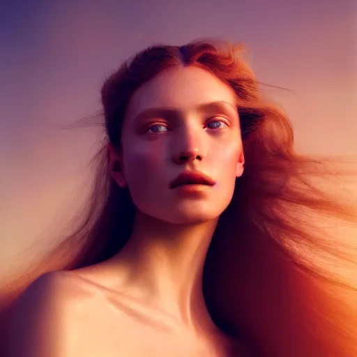 Image similar to photographic portrait of a stunningly beautiful renaissance female in soft dreamy light at sunset, contemporary fashion shoot, by edward robert hughes, annie leibovitz and steve mccurry, david lazar, jimmy nelsson, breathtaking, 8 k resolution, extremely detailed, establishing shot, artistic, hyperrealistic, perfect face, octane render