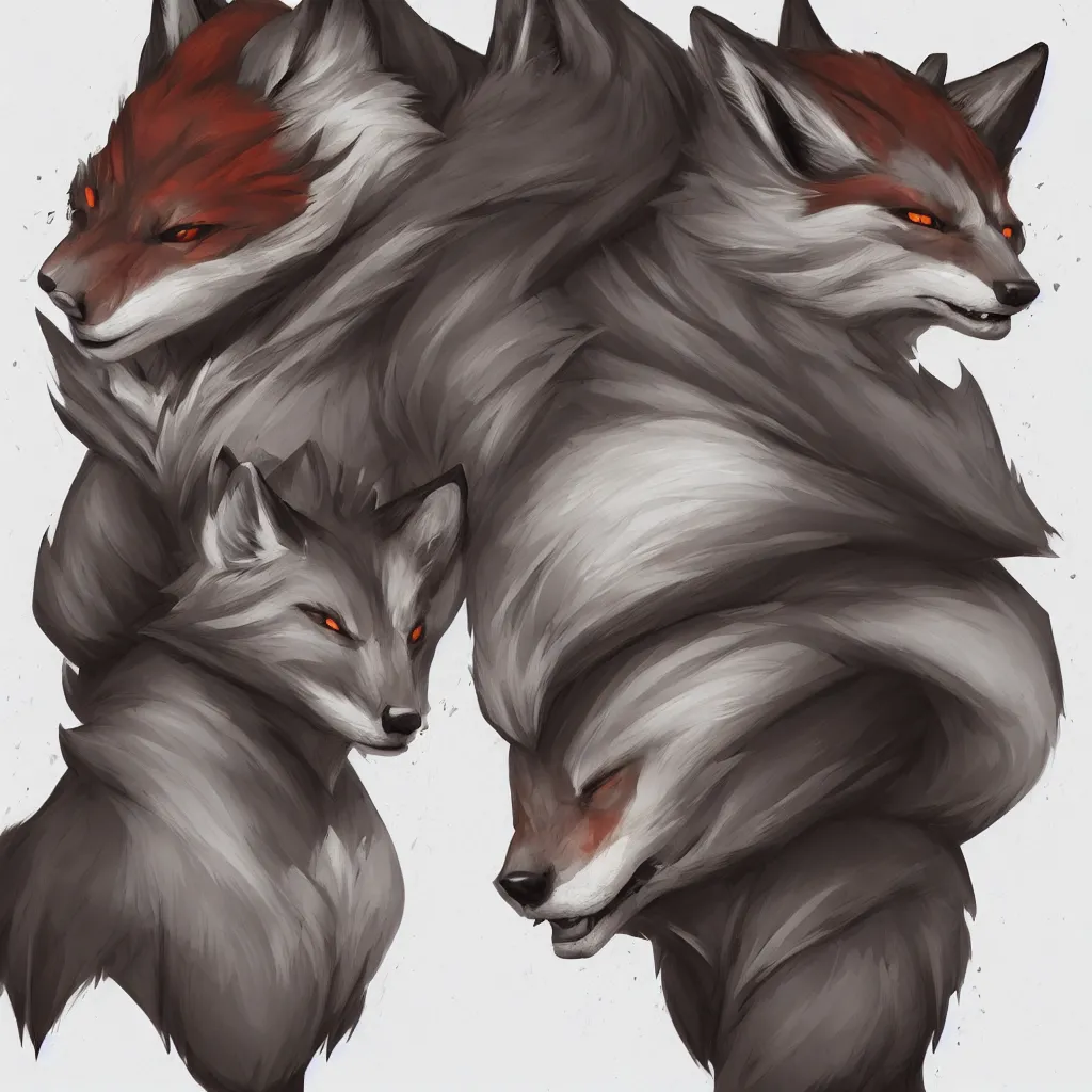 Image similar to a portrait of an anthropomorphic fox wearing a hoodie, symmetrical facial features, symmetrical proportions, league of legends, concept art, illustration, artstation