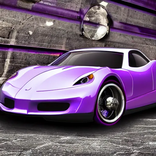 Image similar to a purple sports car shaped like a Xiphosura, ribs, scales, plates, octane engine, hd