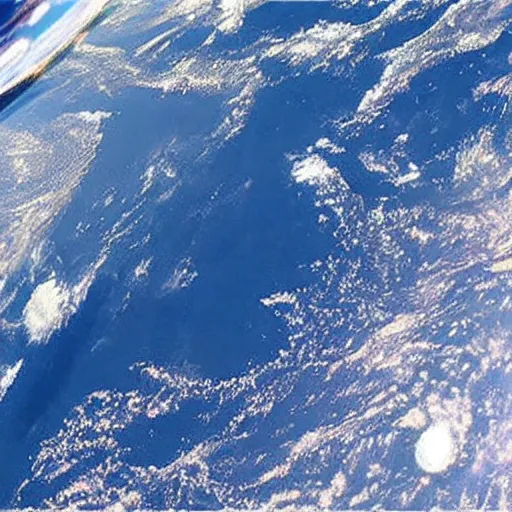 Image similar to a photo of earth from space, earth is a rectangle, as seen from the space station.