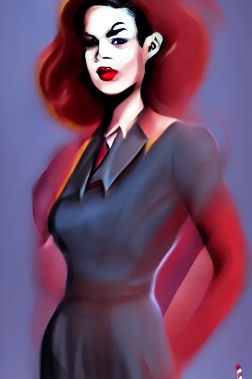 Image similar to Agent carter illustration concept art in the style of Julie Bell