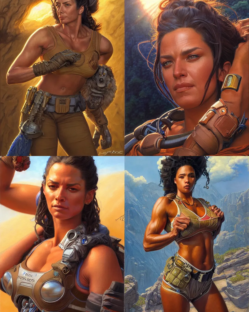 Prompt: portrait, loba andrade from apex legends, by donato giancola, boris vallejo, sharp focus, hyperrealistic, intricate, summer day, sunlight, soft lighting, detailed