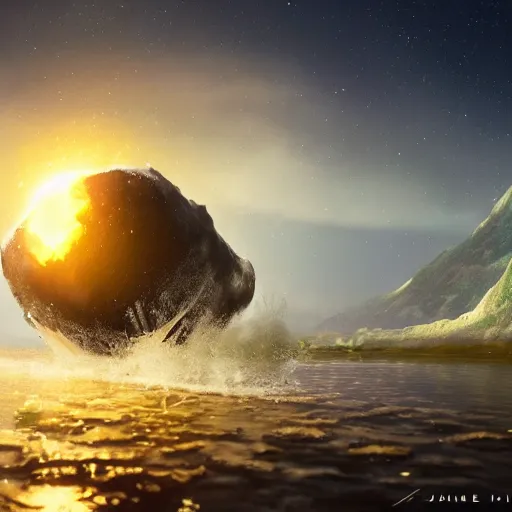 Prompt: a blob made of crystal, running towards the saint graal, cinematic lighting, by james gurney and greg rutkowski, ultra hd, hdr, 8 k